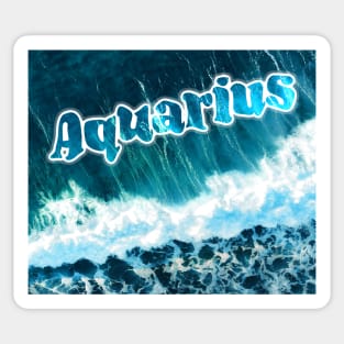 Aquarius | Blue Ocean Waves Sticker